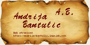 Andrija Bantulić vizit kartica